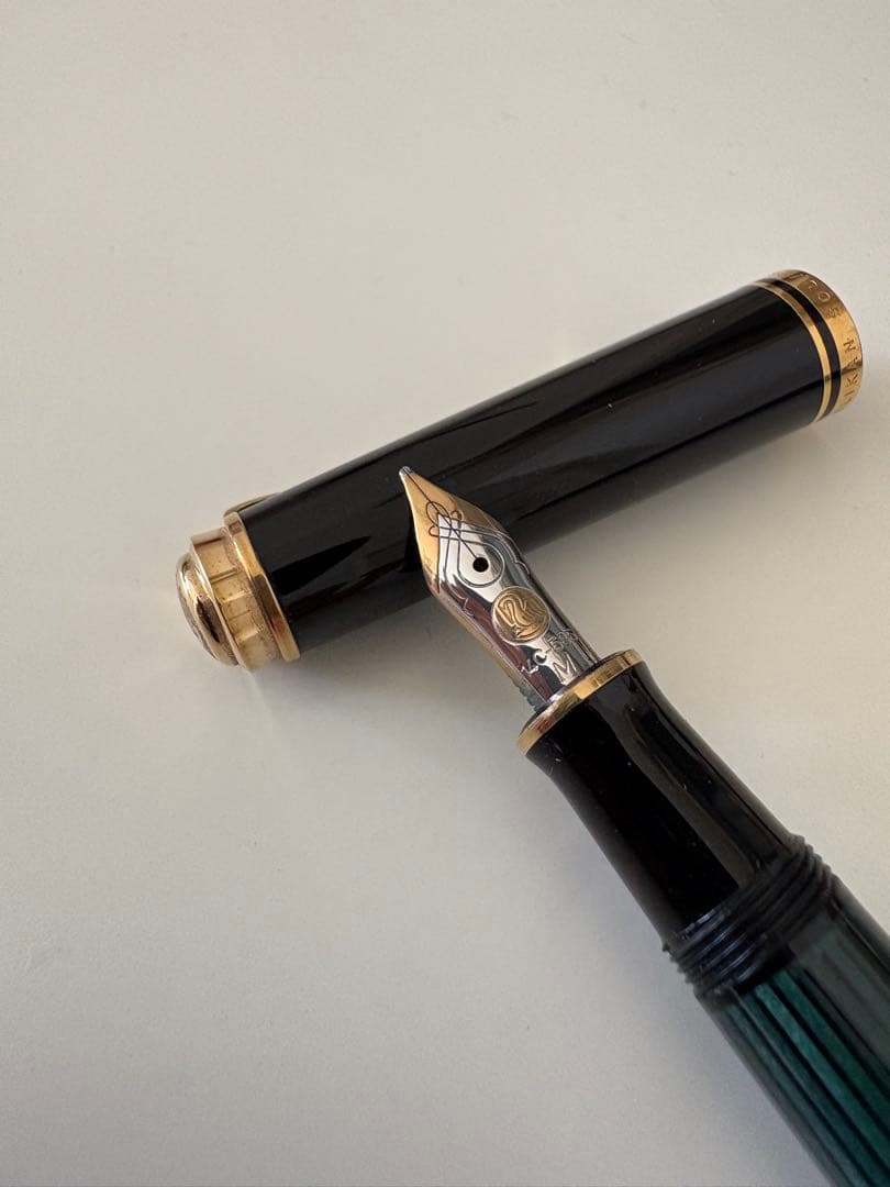 ペリカン スーベレーン 万年筆 グリーンストライプ 緑 M400