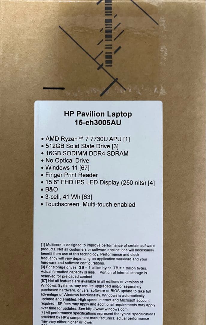 美品 HP Pavilion Laptop 15-eh3005AU