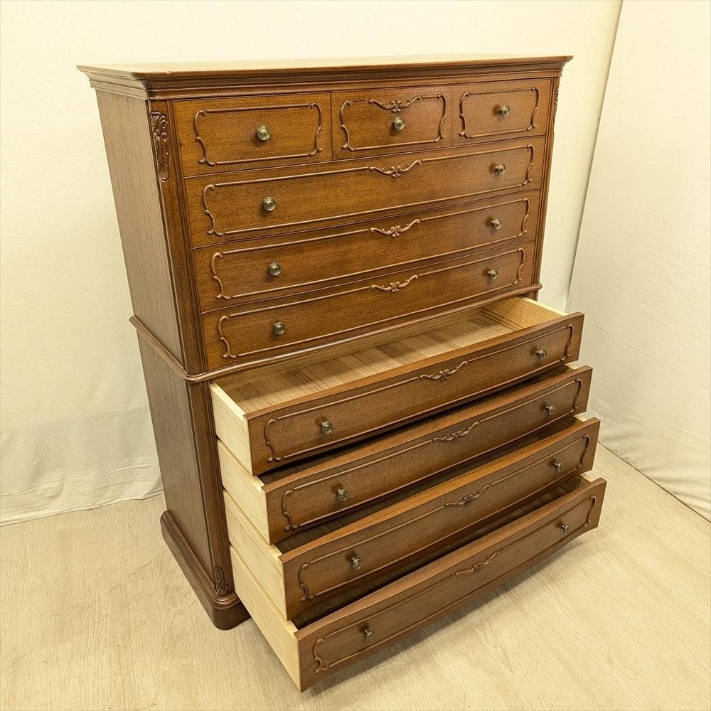 府中家具　宇野木工　チーク 桐　整理箪笥　タンス　チェスト　箪笥　たんす　引出し