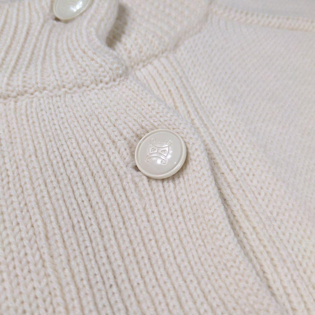 【美品】OLD CELINE フラワー 刺繍 トリオンフボタン カーディガン