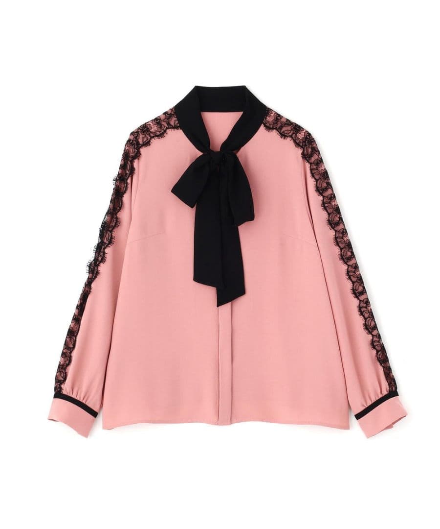 レースコンビバイカラーリボンブラウス 36