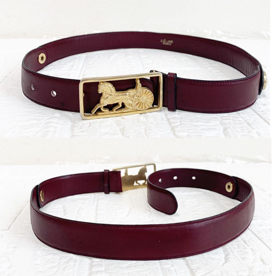 CELINE セリーヌ　ベルト　馬車　ボルドー
