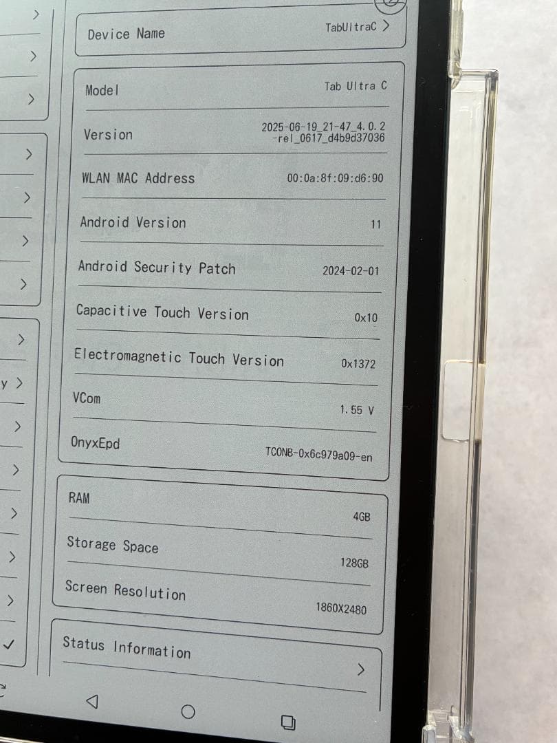 ONYX BOOX Tab Ultra C 10.3インチ(カラーE Ink）