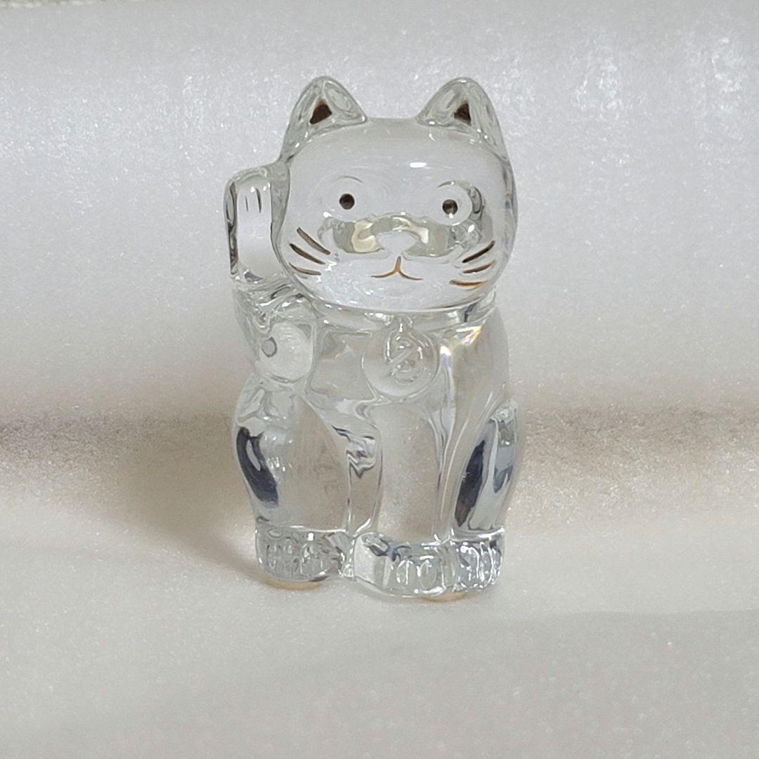【X'mas価格】Baccarat 招き猫 ミッドナイト クリスタルバカラ ペア