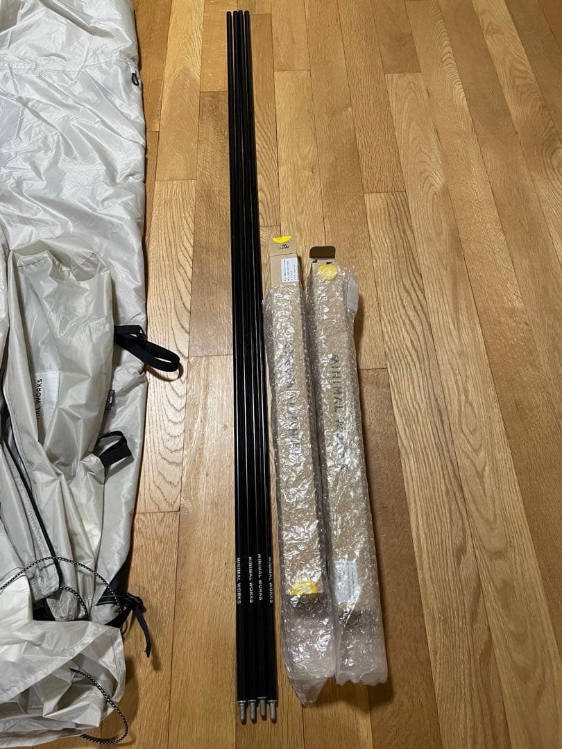 ジャックシェルターミニ サイドポール4本付き ペグ未使用　グロメット補修済