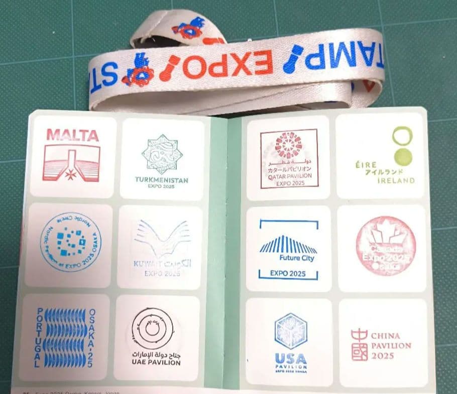 関西万博公式スタンプパスポート＆ストラップ（押印済み）(約190個以上あります)