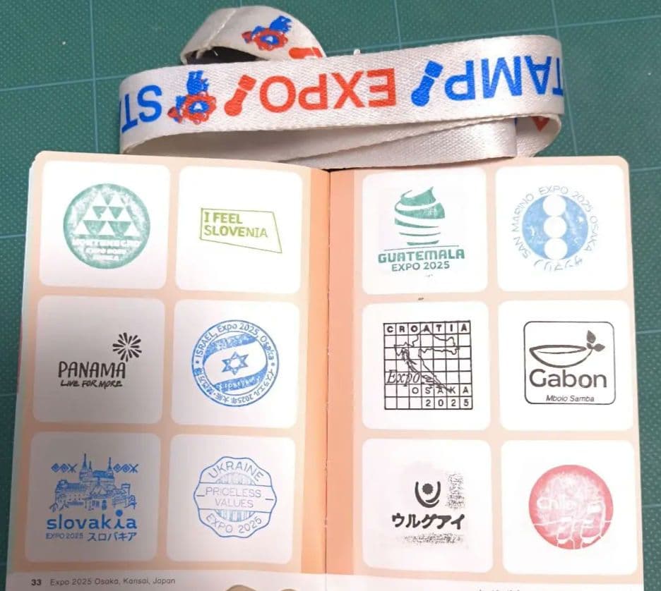 関西万博公式スタンプパスポート＆ストラップ（押印済み）(約190個以上あります)