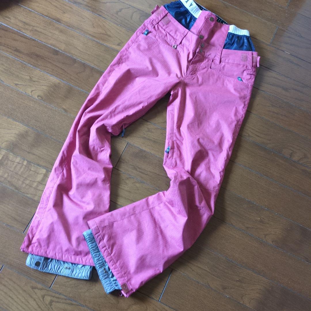 ROXY　スノボウェア　上下セット　Ｍ　総柄　ボタニカル　ワインレッド　ボルドー