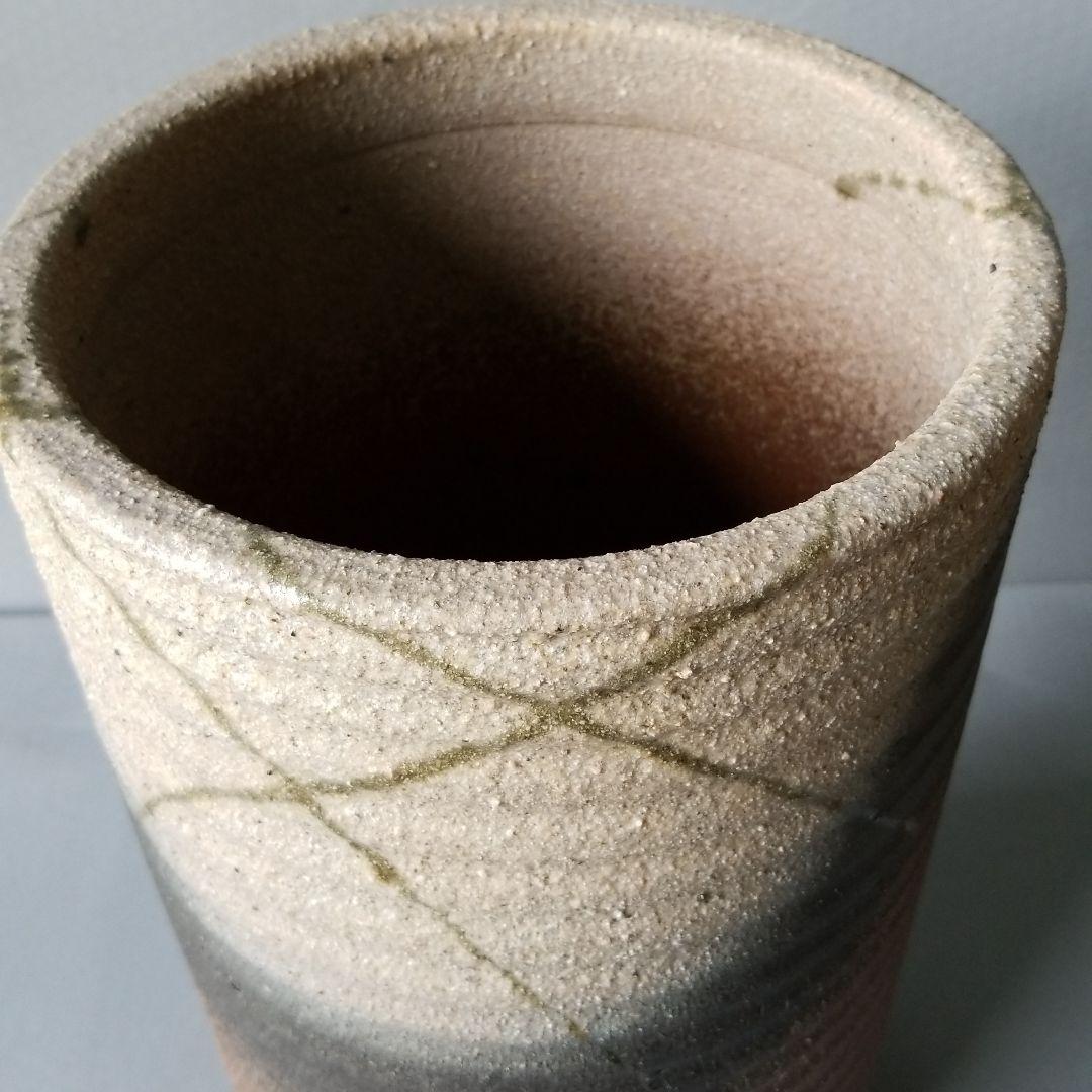 信楽焼 傘立て 花絵 掛流し４３cm