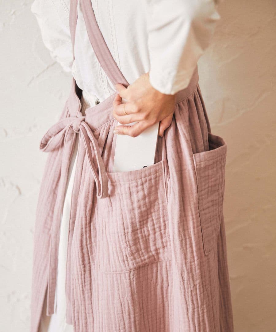 パセリ(Parsley ) コットンガーゼエプロンピンク