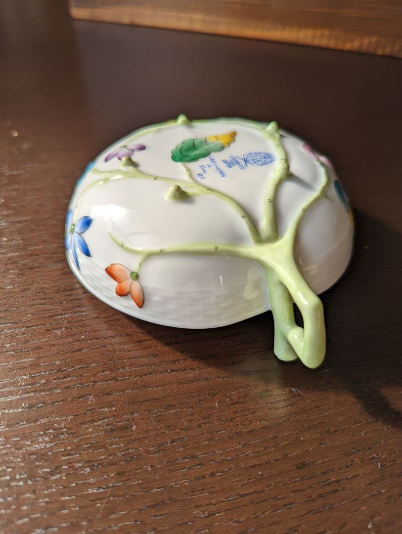 希少♡美品♡専用箱あり♡ヘレンドHerendビクトリアブーケ　ピーチディッシュ