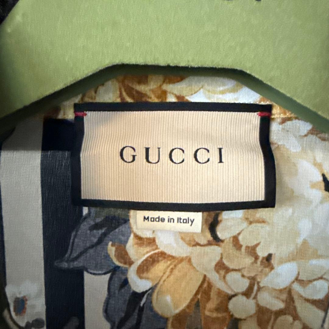 chaさん専用　GUCCI グッチ　花柄　ストライプ　シルク　シャツ