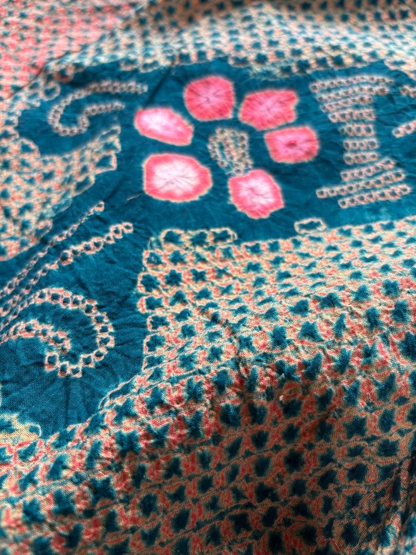 有松鳴海絞り　浴衣　有松絞り　アンティーク　レトロ　一点物　着物