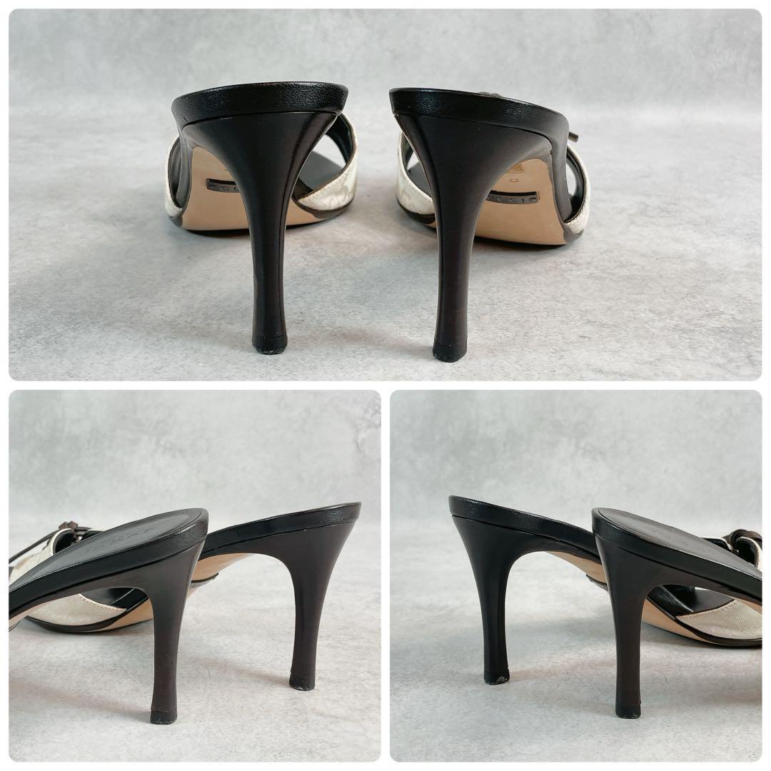 靴 Vintage Gucci Monogram Bow Mules 36 1/2