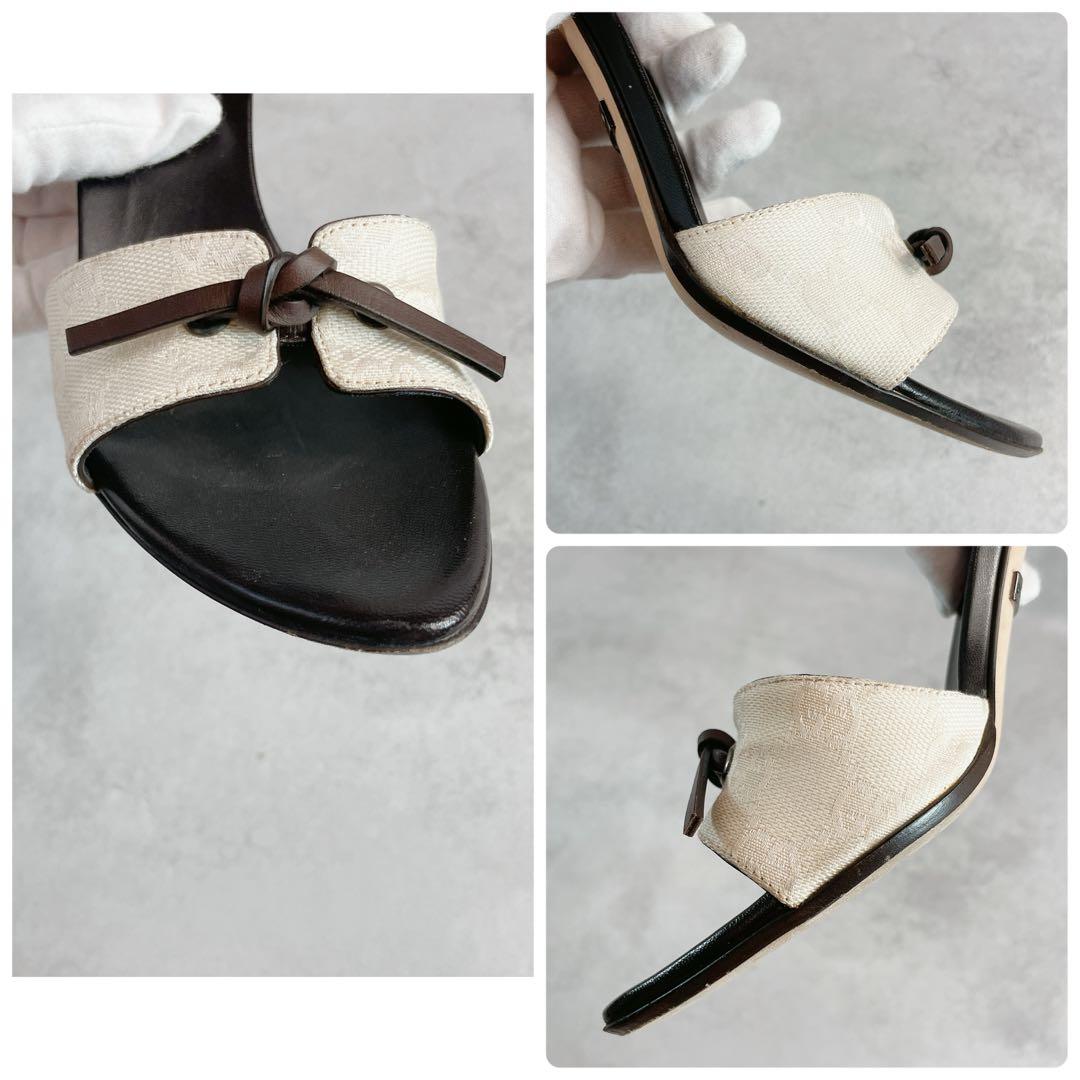 靴 Vintage Gucci Monogram Bow Mules 36 1/2