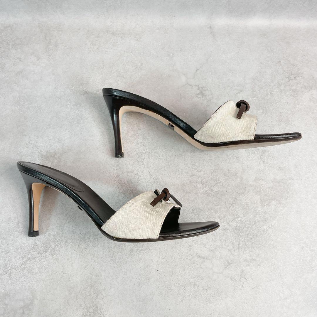 靴 Vintage Gucci Monogram Bow Mules 36 1/2