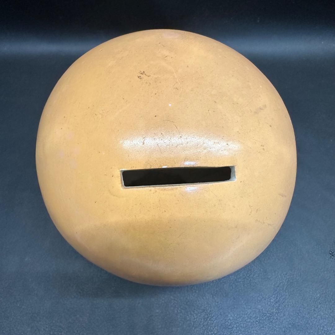 ♡Fa右1012 レトロ 陶器製 貯金箱 猿 黒縁メガネ ヴィンテージ