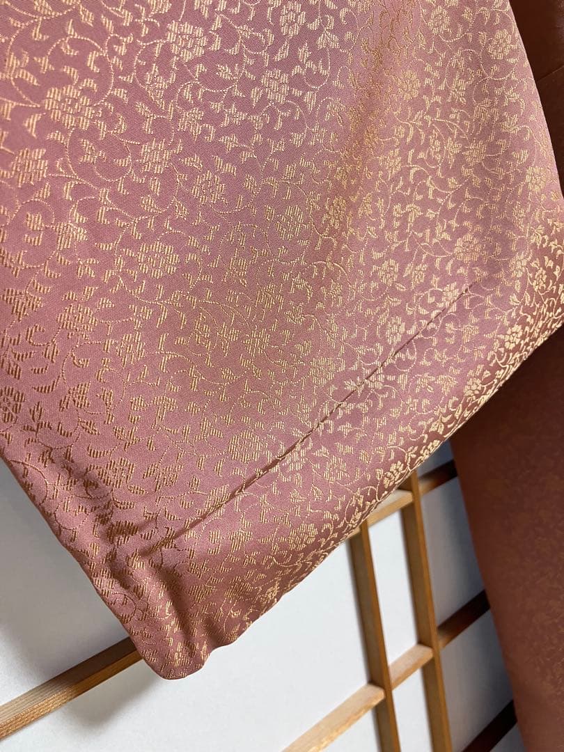 正絹小紋　一つ紋縫い紋　更紗文様　着物