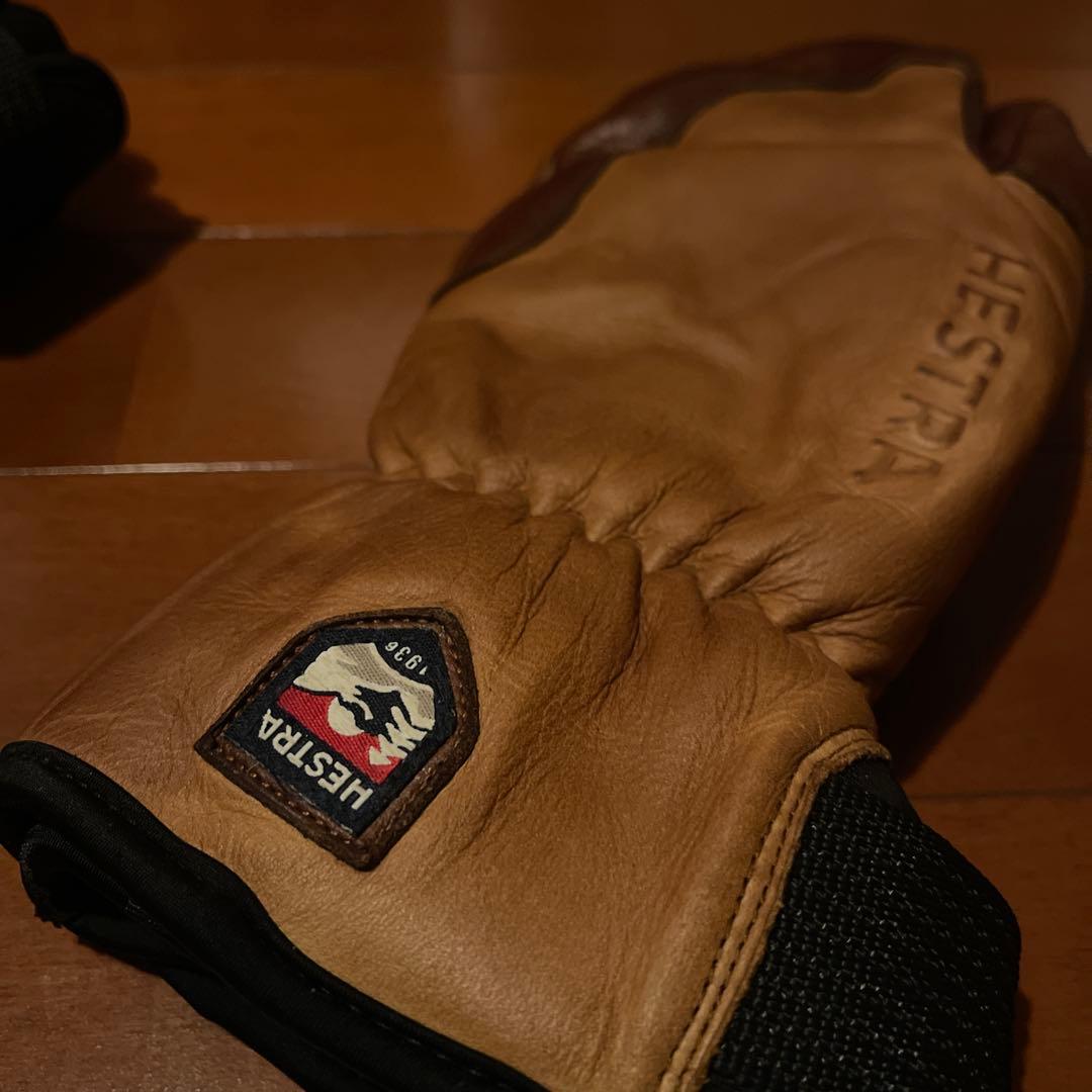 Hestra レザー ミトングローブ ブラウン/ベージュ