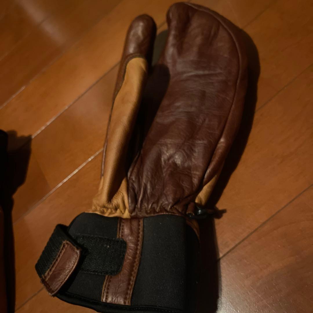 Hestra レザー ミトングローブ ブラウン/ベージュ