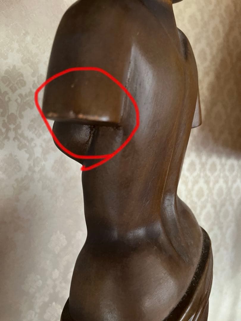 女裸体像　木彫り　アンティーク　置物