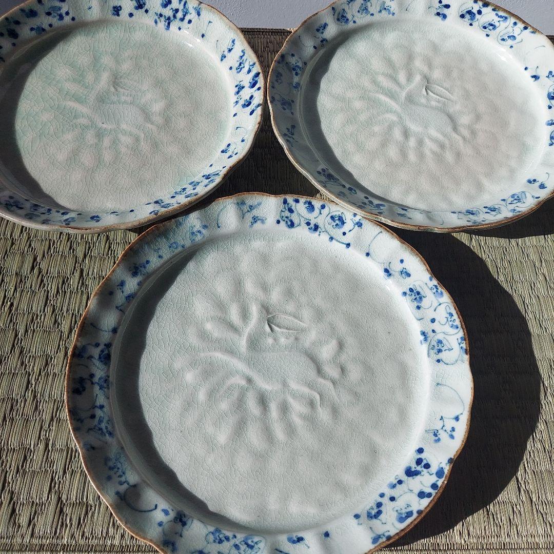 2606mk様用　石井桃子　花唐草　輪花皿　鹿　器　2枚　新品未使用品