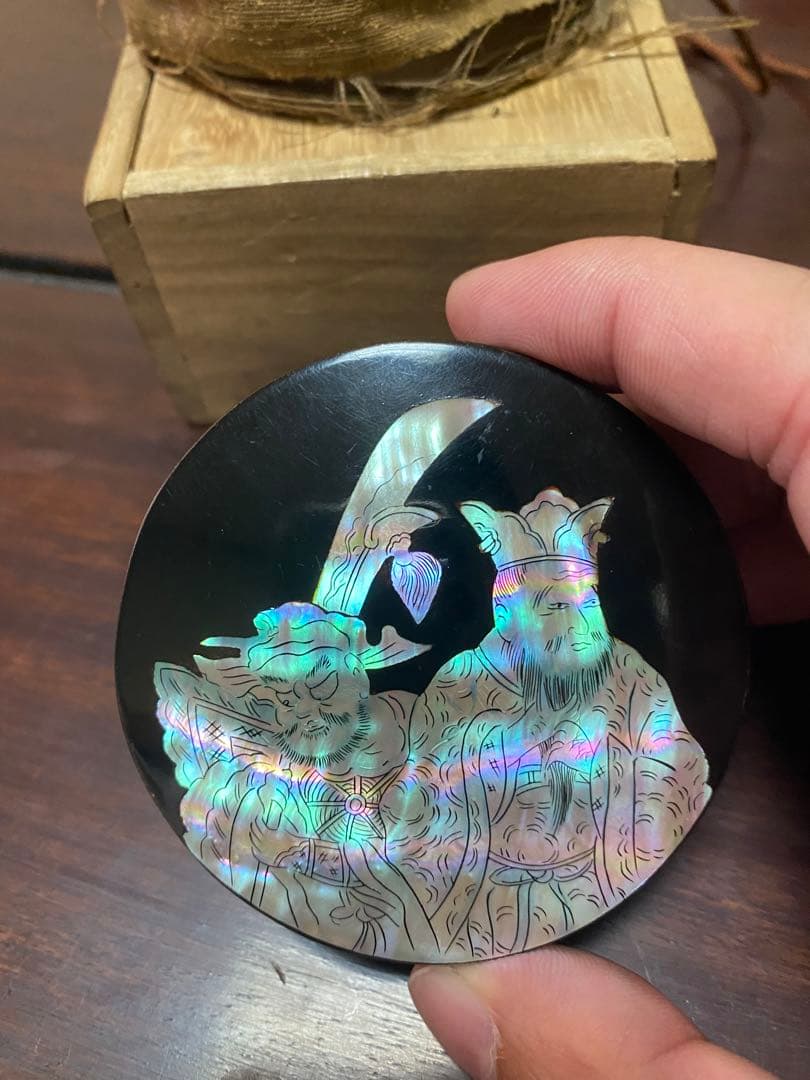 中国　螺鈿　香合