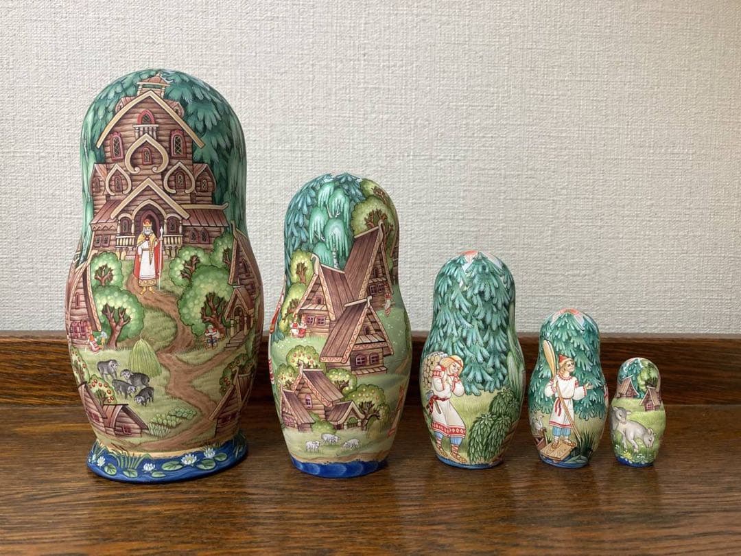 ロシア雑貨☆イコン マトリョーシカ民話(5P)コブロフ工房