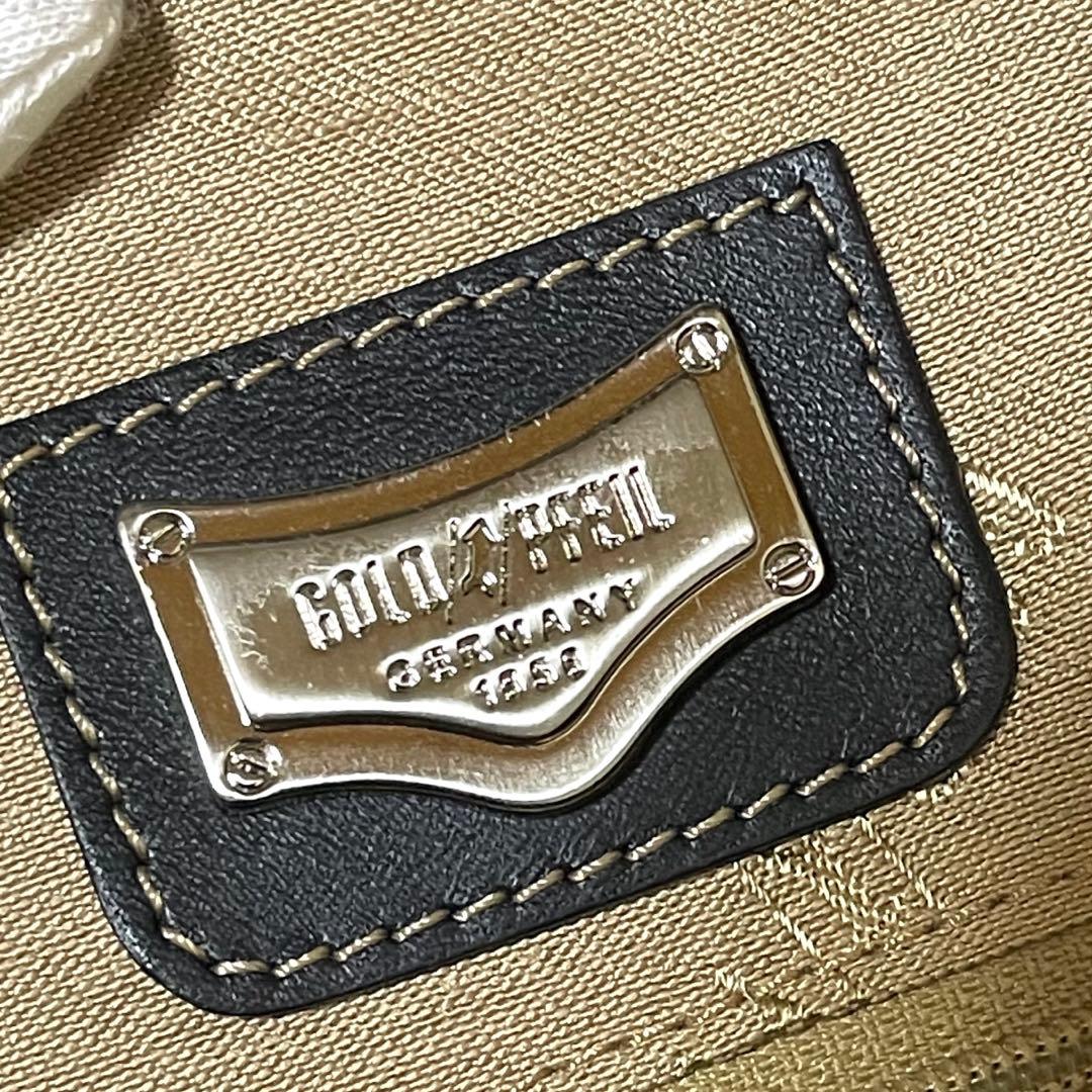 GOLD PFEIL ゴールドファイル レザー ビジネスバッグ 黒 使用感少な目