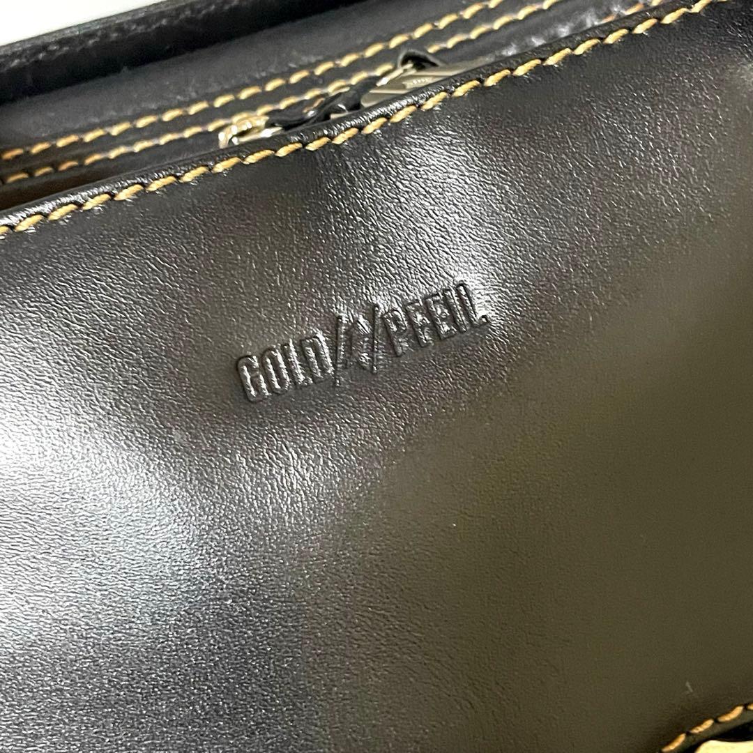 GOLD PFEIL ゴールドファイル レザー ビジネスバッグ 黒 使用感少な目