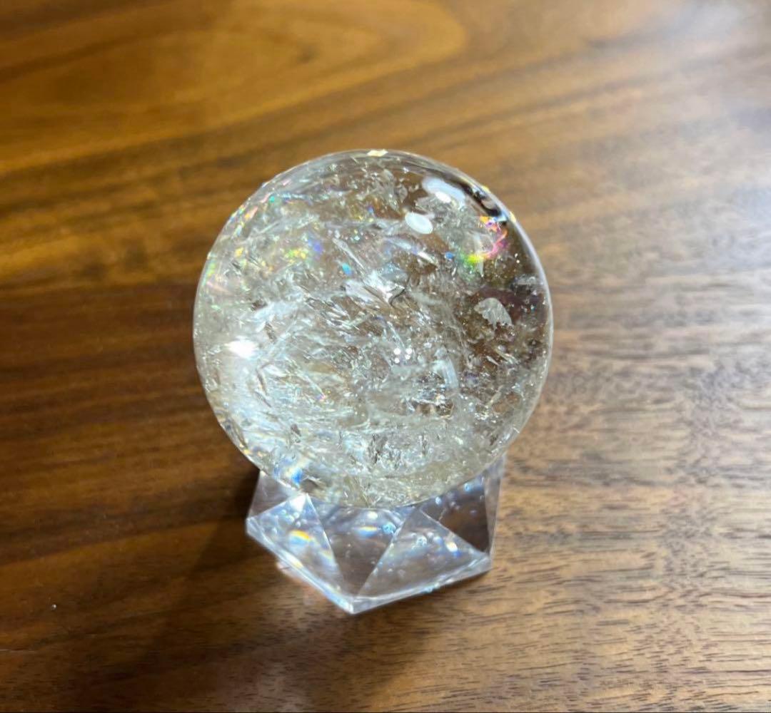 【天然非加熱】シトリン 丸玉45㎜　スフィア　レインボー　キラキラ綺麗！