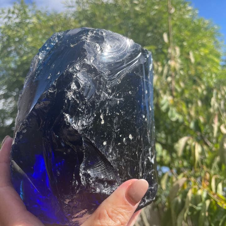 お値下げ　希少アンダラクリスタル　特大　ネイビーブルー 2578g