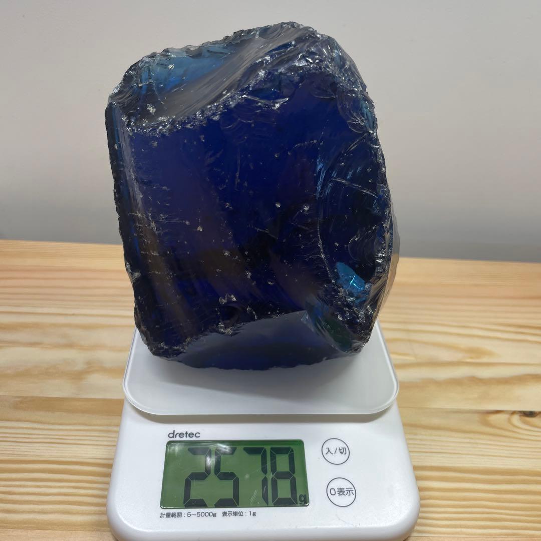 お値下げ　希少アンダラクリスタル　特大　ネイビーブルー 2578g