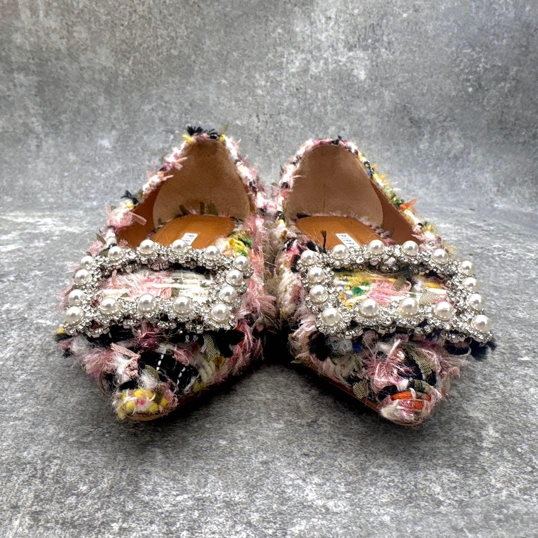靴 PIPPICHIC Tweed ANNA V JEWERLY Flats 37