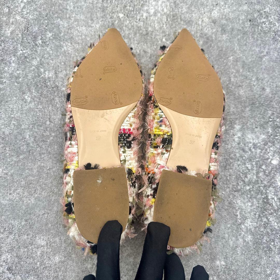 靴 PIPPICHIC Tweed ANNA V JEWERLY Flats 37