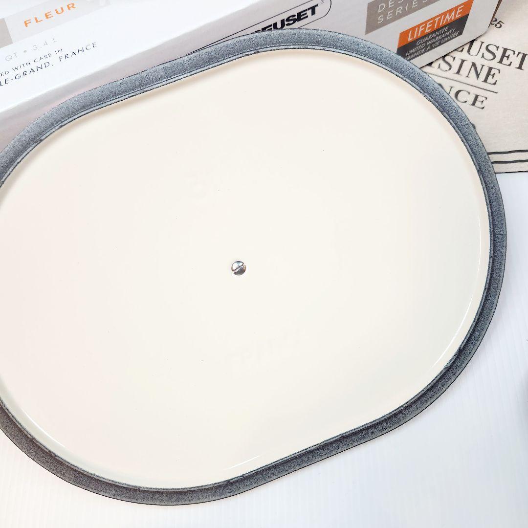 ルクルーゼ オブロング 31cm フルール レリーフ シュガーピンク