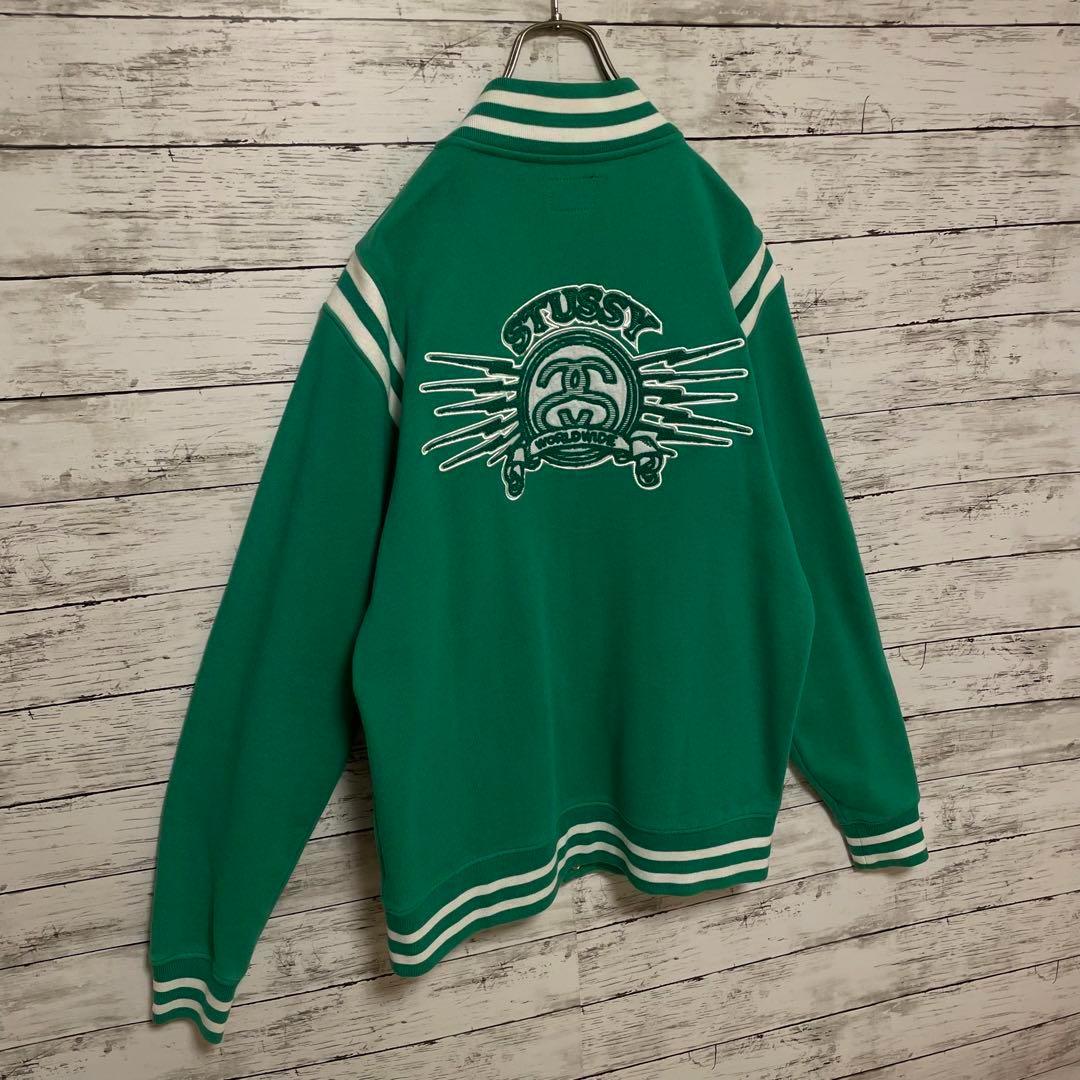 425【入手困難】ステューシー♤刺繍ビッグロゴ　スタジャン　即完売モデル　美品