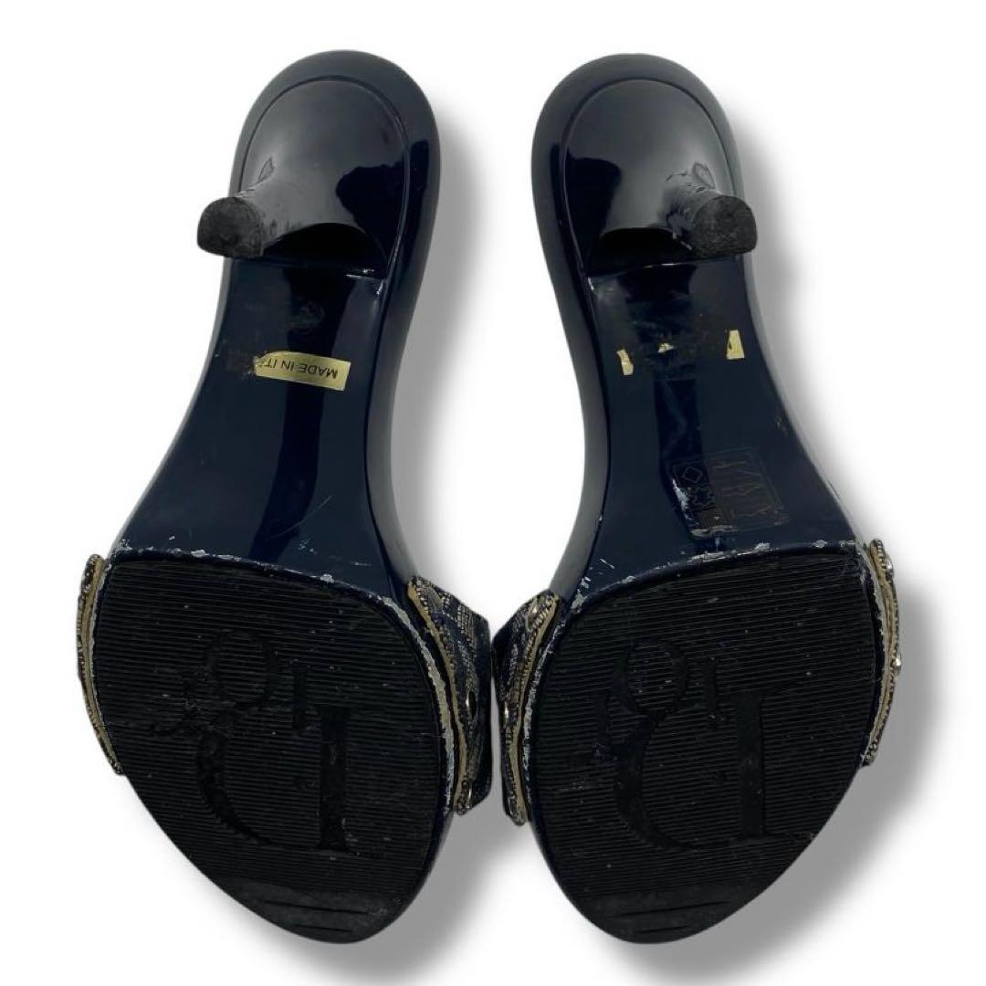 良品 Dior トロッター ロゴ Vintage サンダル ミュール Y2K