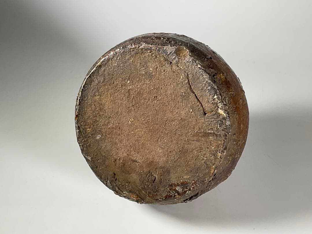 古越前　お歯黒壺　越前焼　双耳　おはぐろ壺　蹲壺　鉄漿　箱付き