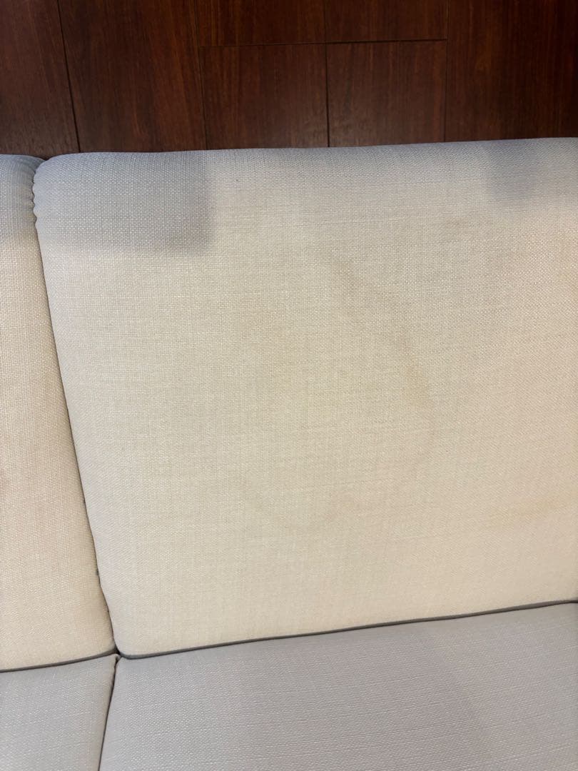 ホワイト 布製 2人掛けソファ