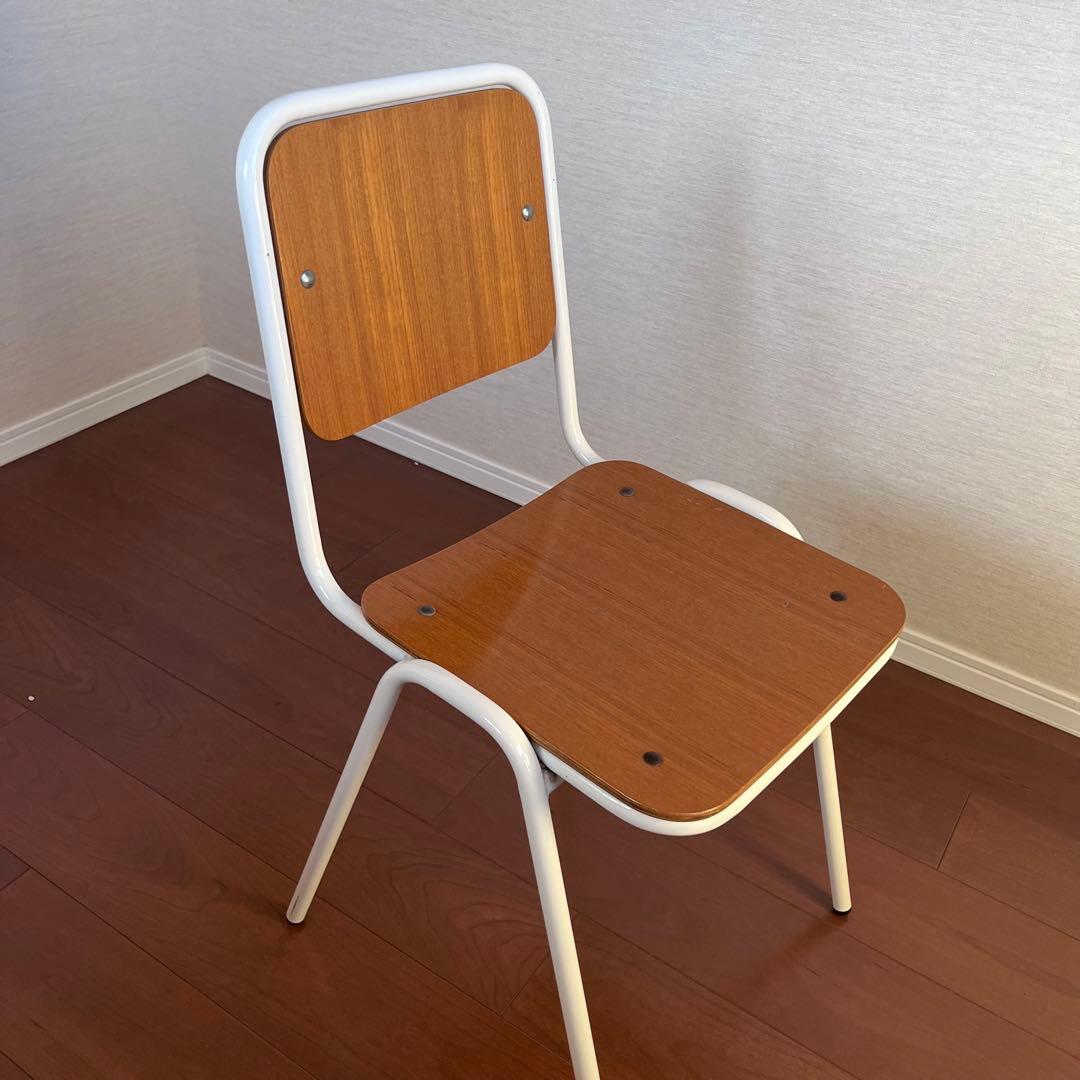 北欧 木目が美しい ホワイトフレーム チェア