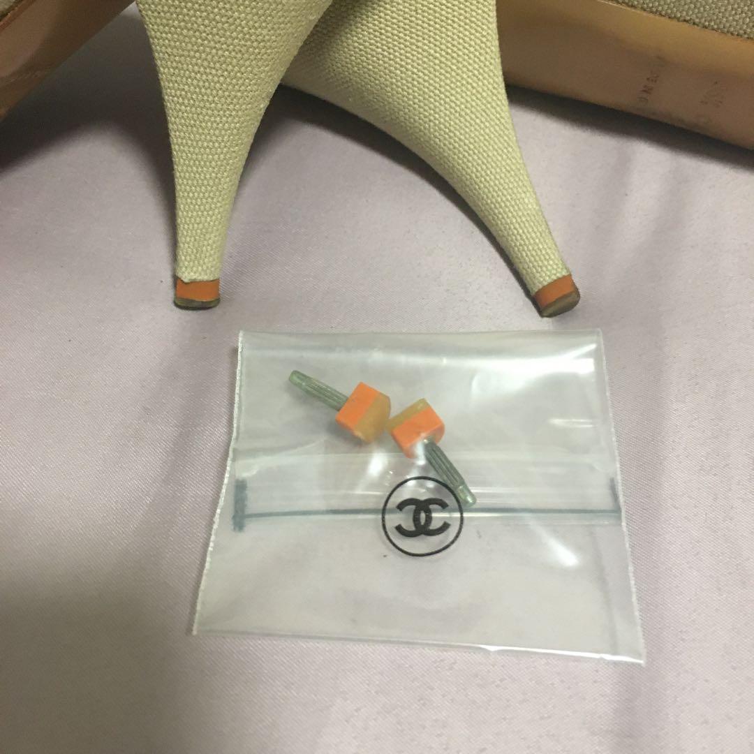CHANEL シャネル　ベージュ　ミュール　ヒール　サンダル　靴