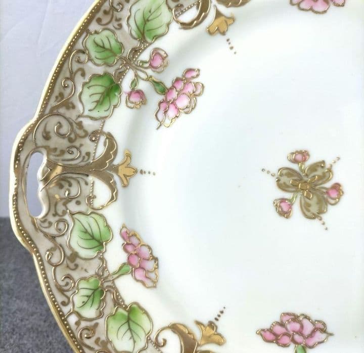 期間限定セール★オールドノリタケ 4点セット 金彩点盛り薔薇絵皿