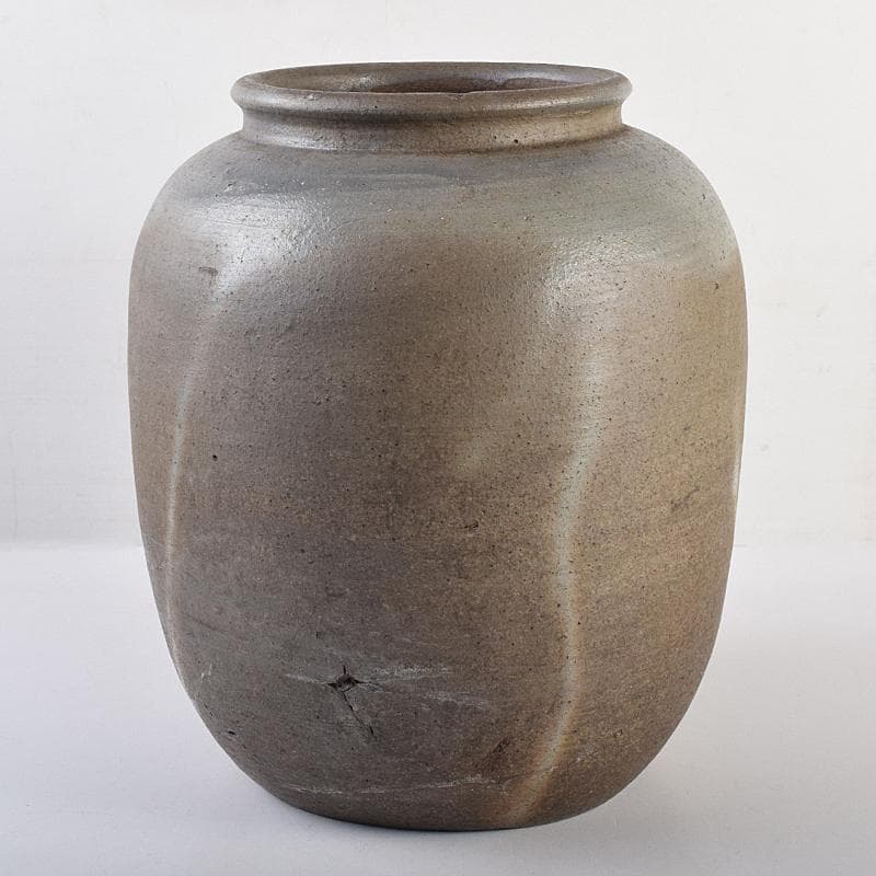 伊部焼　古伊部　大水指　壺　高さ約29㎝　時代箱　MR8815B