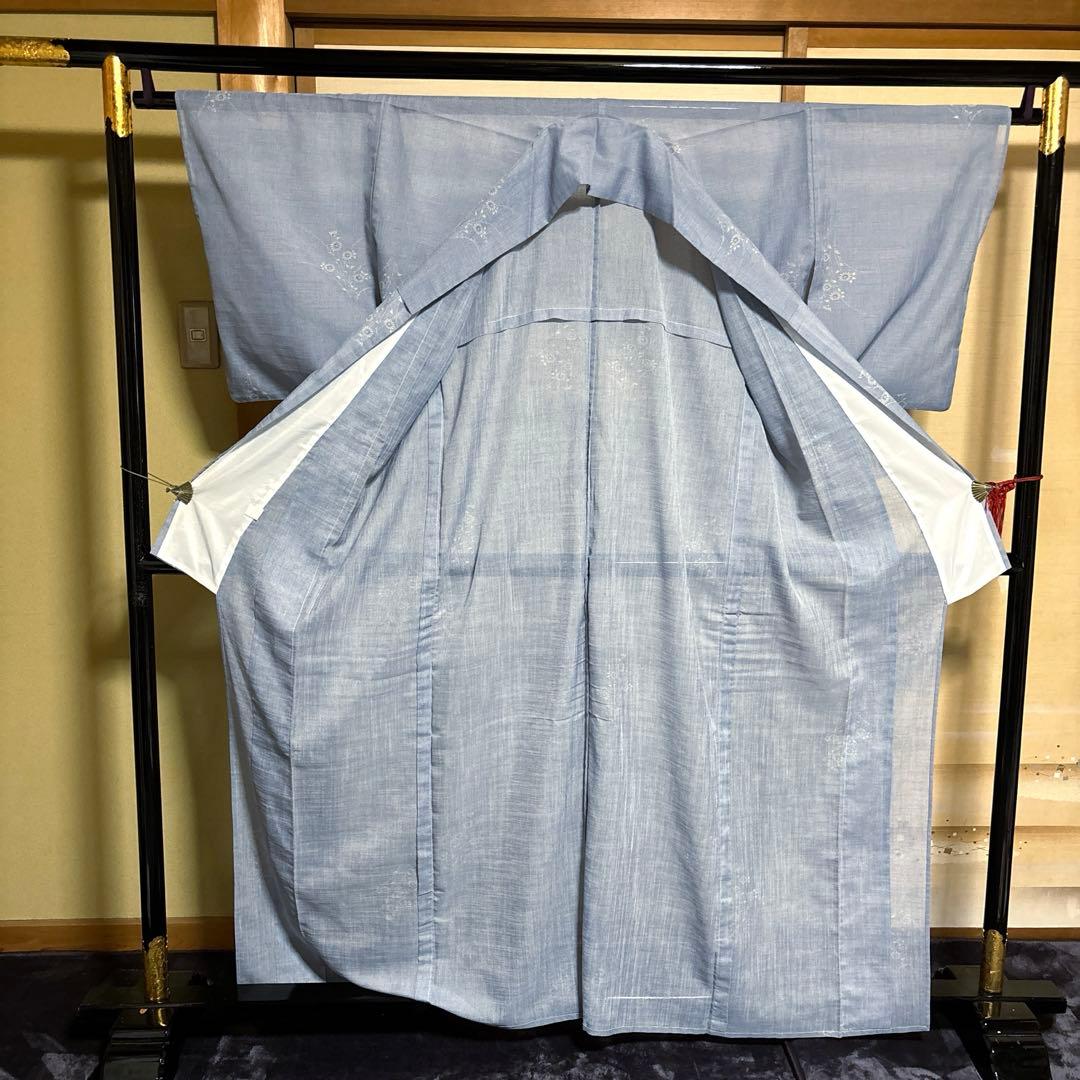 白太郎　未使用近い　美品　化繊　紗紬風　小紋　フルセット　身丈161