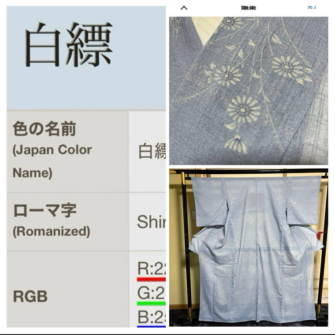 白太郎　未使用近い　美品　化繊　紗紬風　小紋　フルセット　身丈161