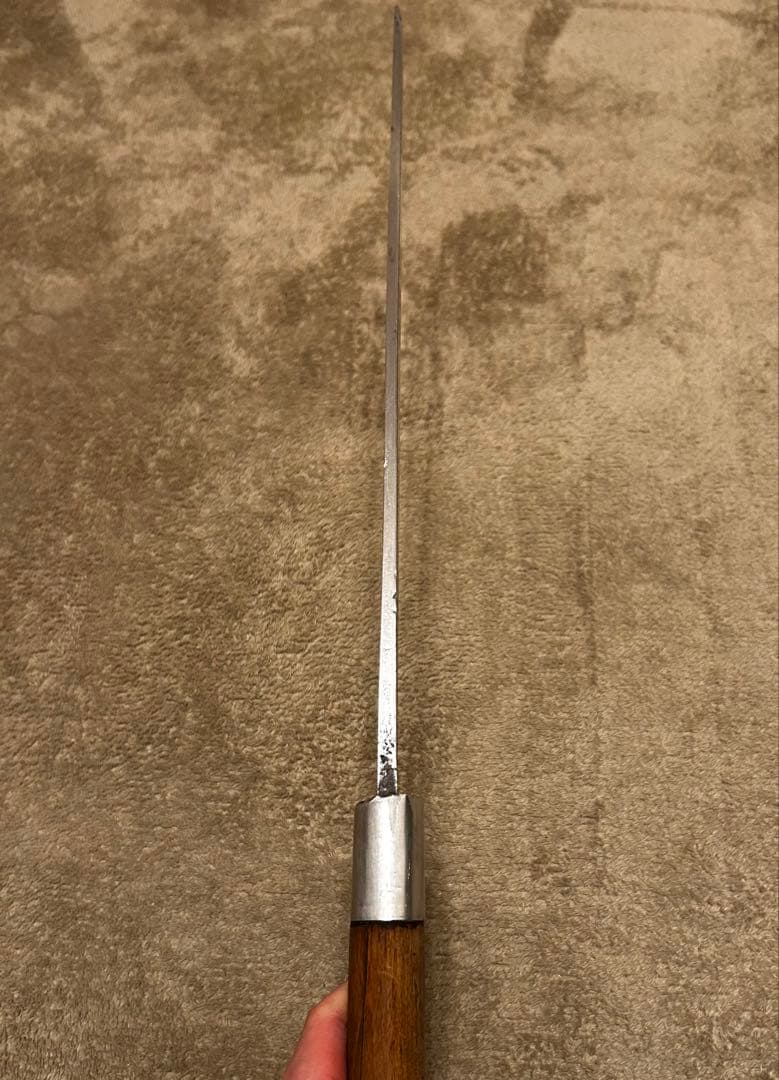 白二鋼　骨切り包丁　片刃　尺寸　約30cm