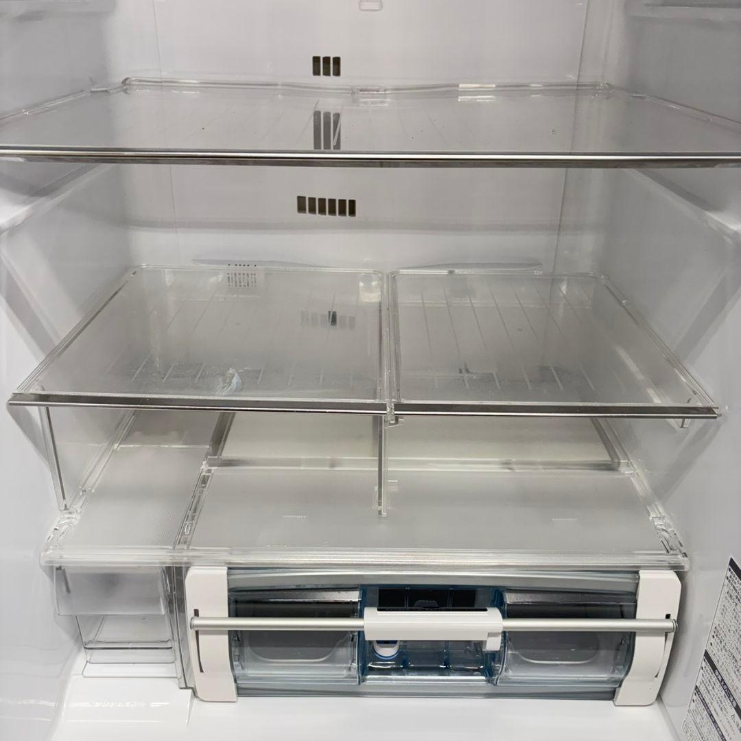 635 鏡面　ガラストップ　5ドア　ファミリー　冷蔵庫　大型　右開き　400L強