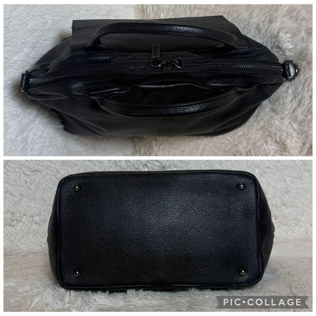 ほぼ未使用 ear PAPILLONNER レザーフラップ2WAYバッグ S 黒