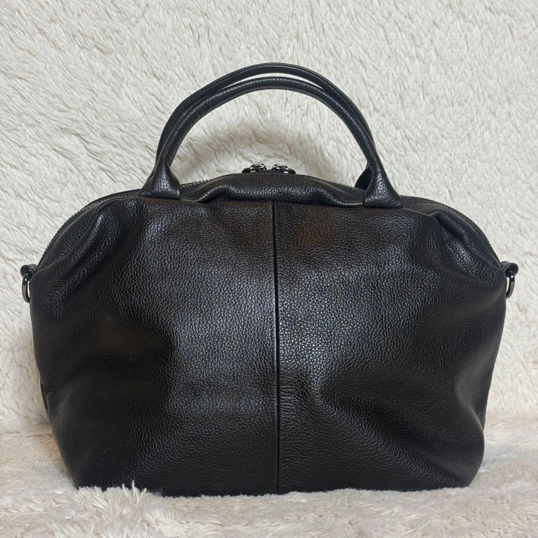 ほぼ未使用 ear PAPILLONNER レザーフラップ2WAYバッグ S 黒